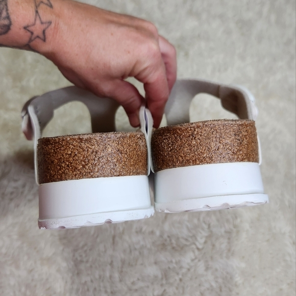 Papillio By BIRKENSTOCK VEGAN Gizeh Flex Platform Birko-Flor White Size 41 (L10) - Picture 7 of 13